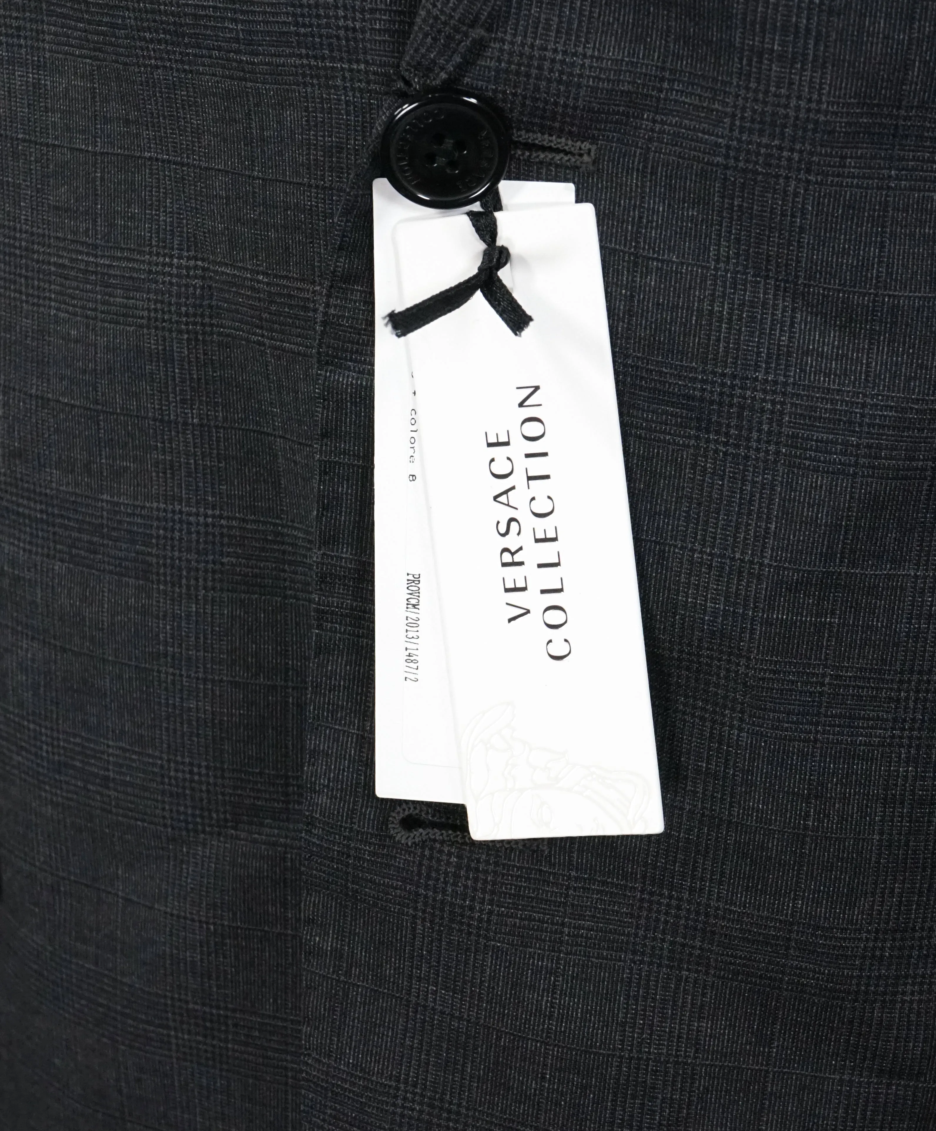 VERSACE COLLECTION - Gray Prince of Wales Check Plaid Suit  - 38L