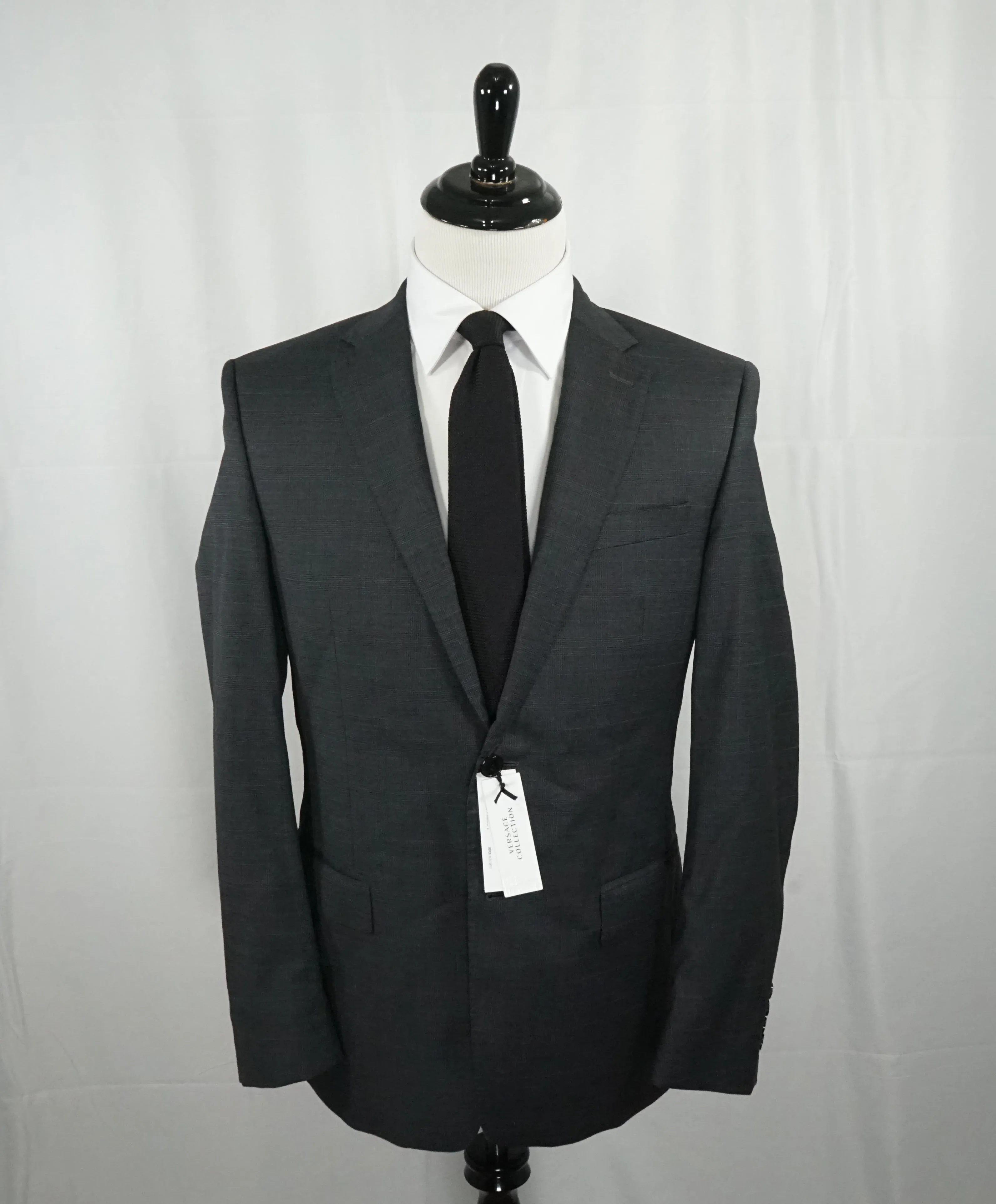 VERSACE COLLECTION - Gray Prince of Wales Check Plaid Suit  - 38L