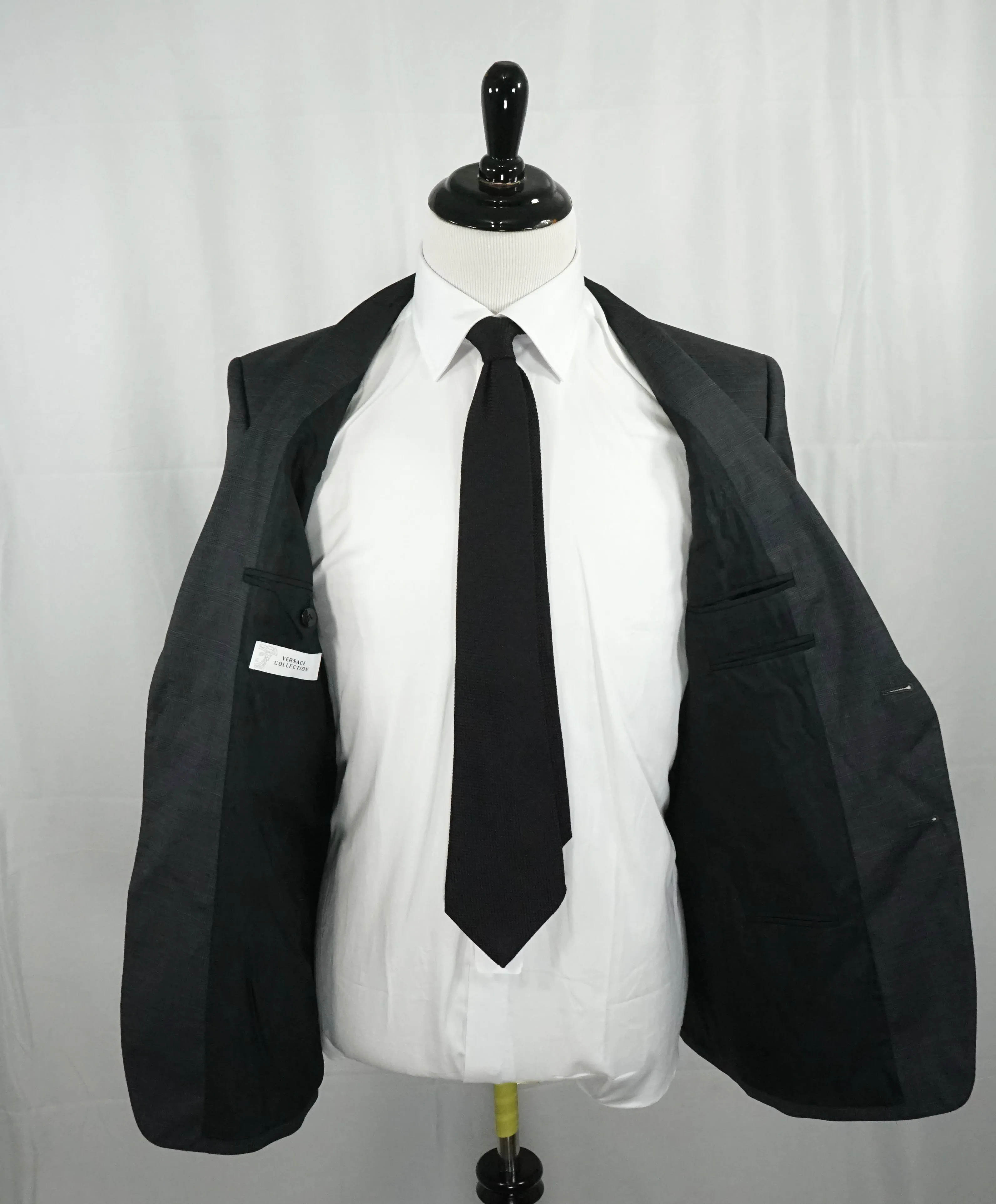 VERSACE COLLECTION - Gray Prince of Wales Check Plaid Suit  - 38L