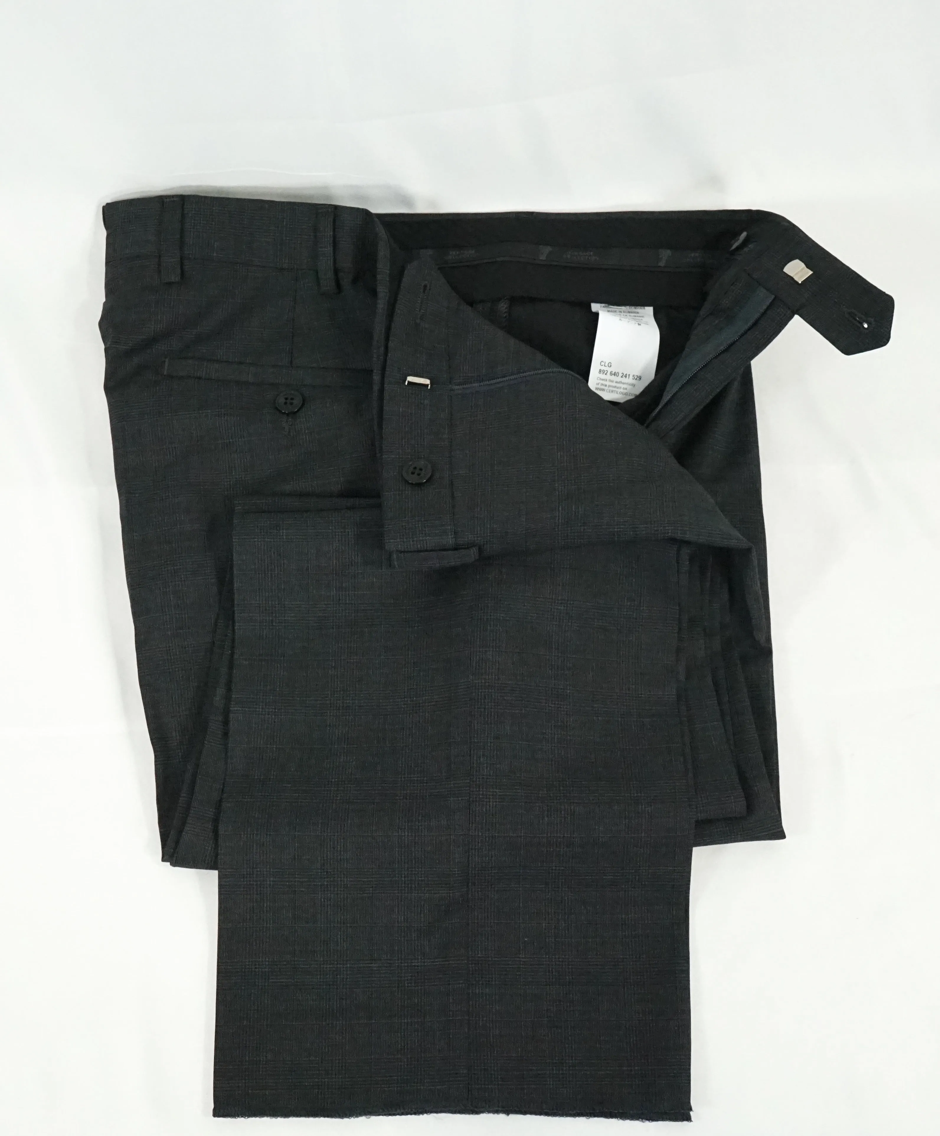 VERSACE COLLECTION - Gray Prince of Wales Check Plaid Suit  - 38L