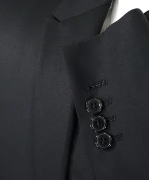 VERSACE COLLECTION - Peak Lapel Black Suit W Baroque Lining - 38R