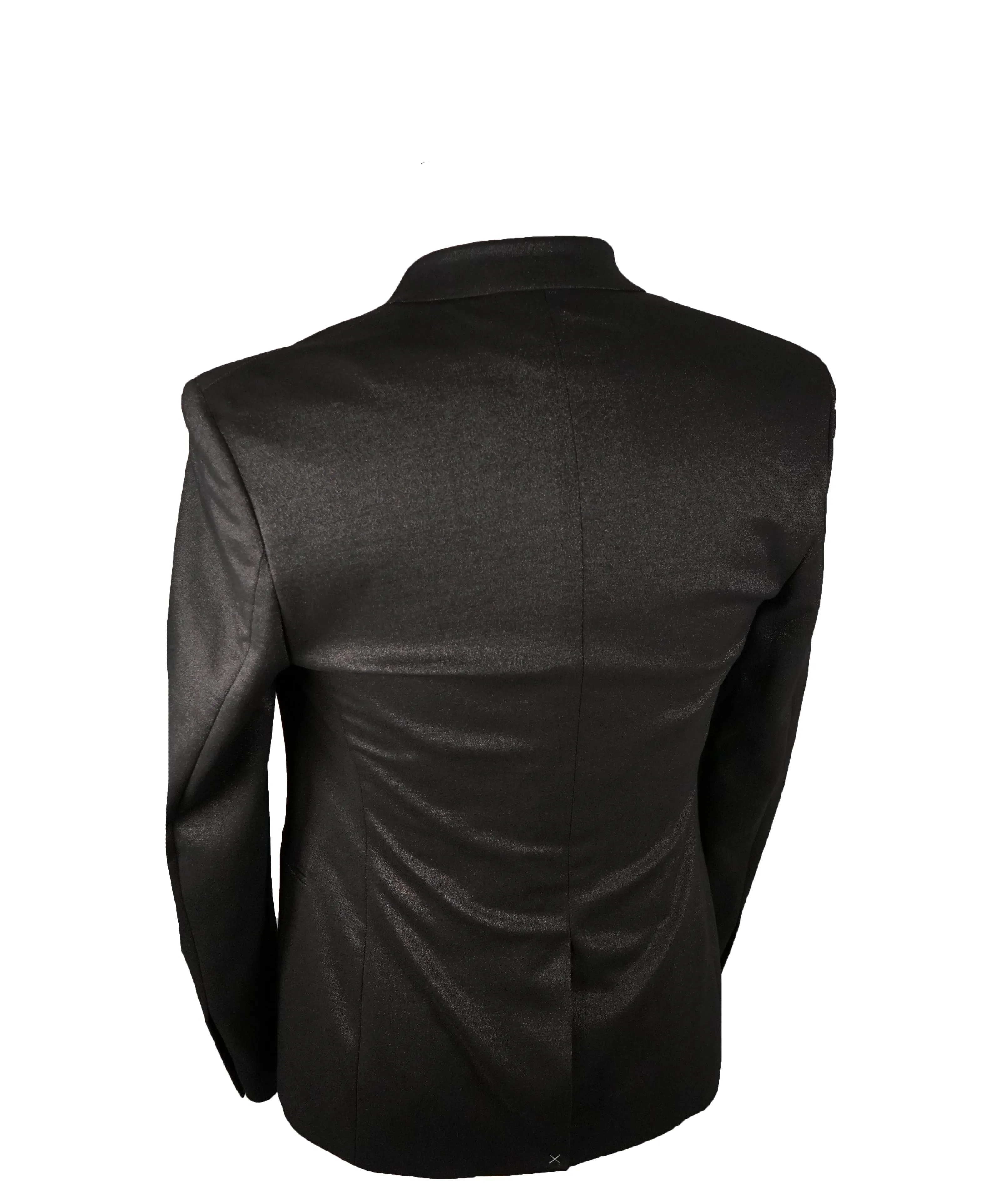 VERSACE COLLECTION - RARE Sharkskin Event Suit in Black & Silver - 36R
