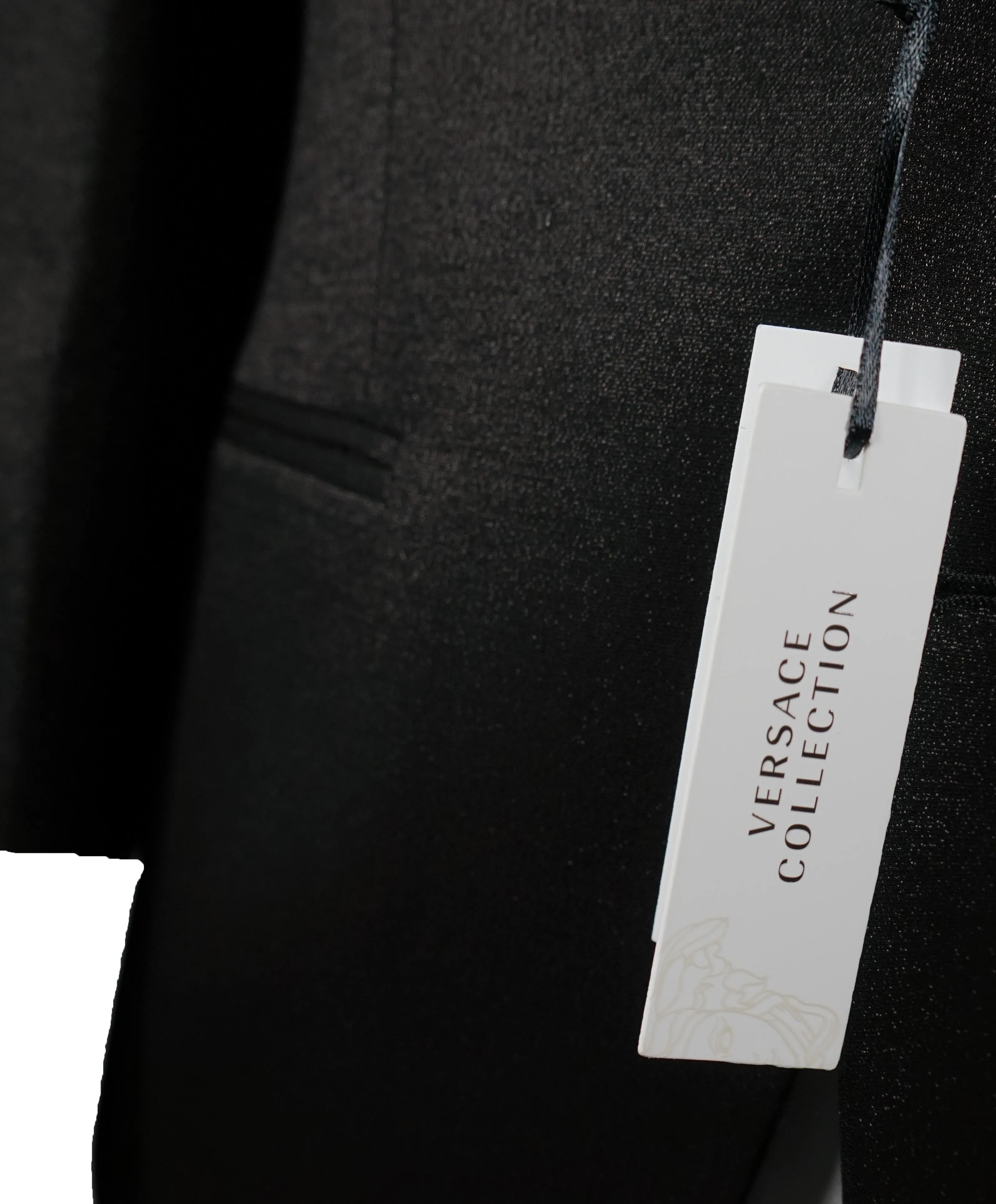 VERSACE COLLECTION - RARE Sharkskin Event Suit in Black & Silver - 36R