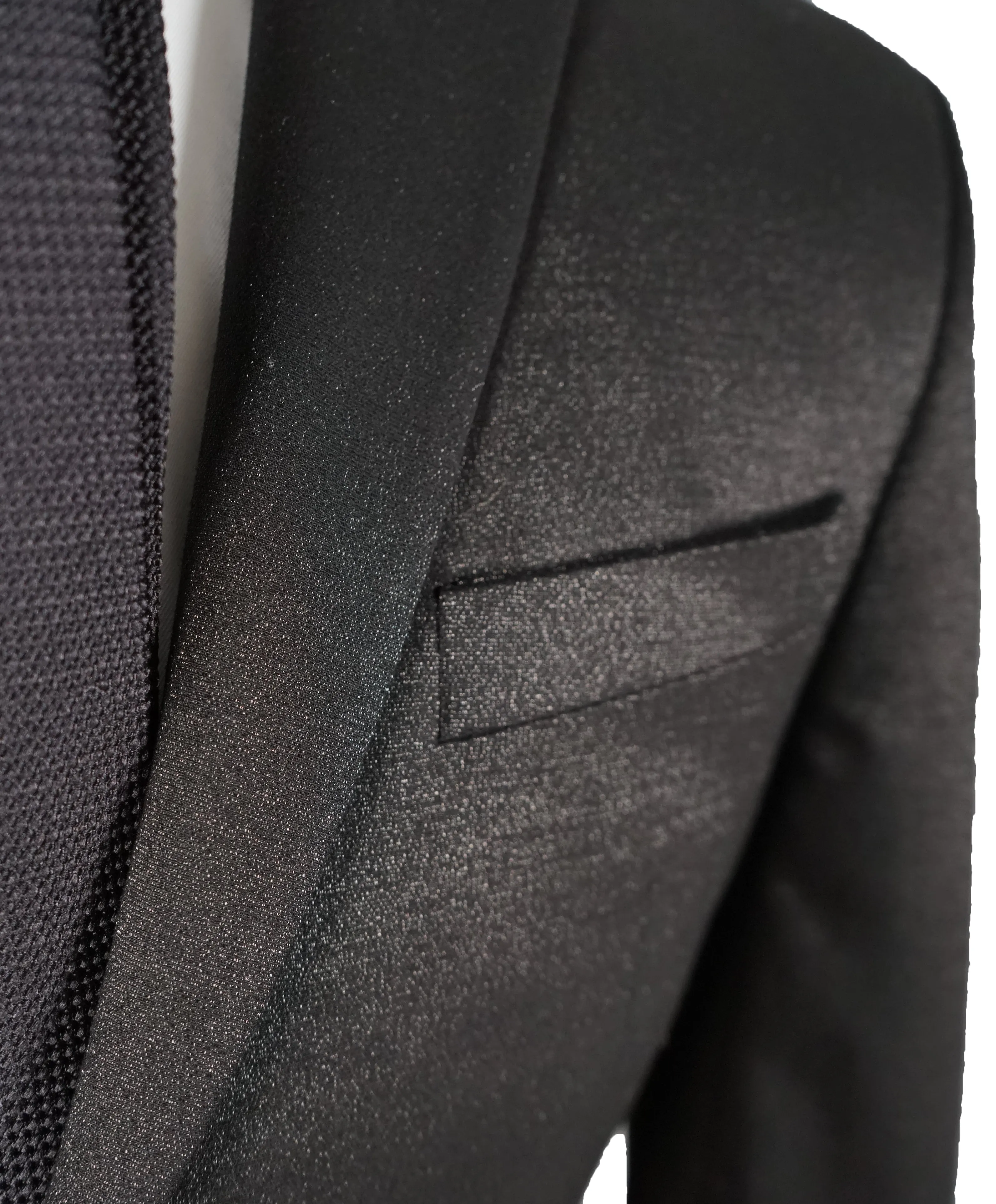 VERSACE COLLECTION - RARE Sharkskin Event Suit in Black & Silver - 36R