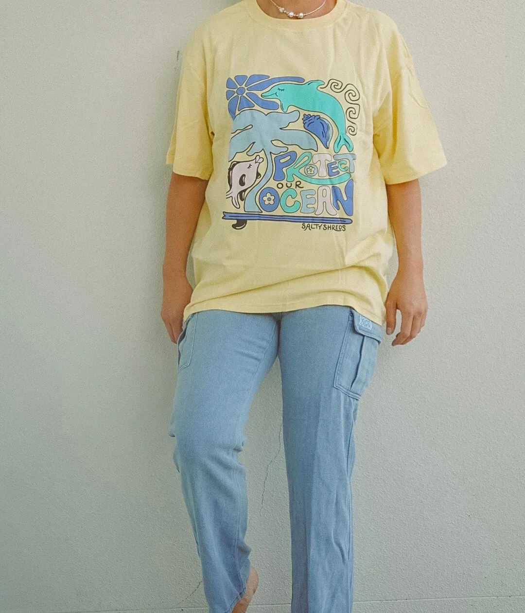 Vintage wash military cargo pant - Ladies - Washed blue