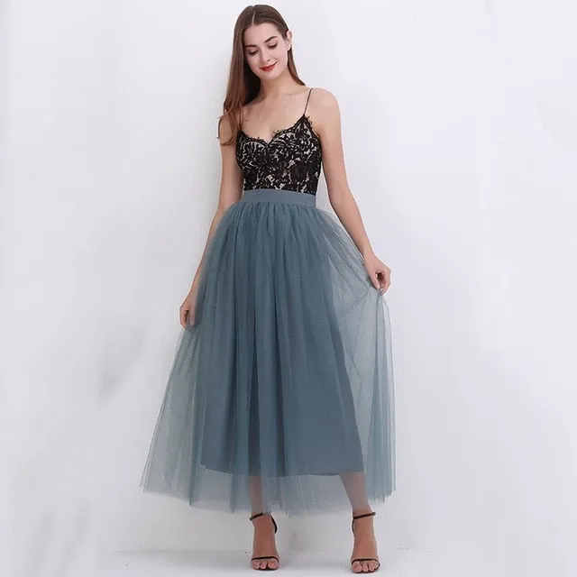 Voile Tulle Bouffant Puffy Long Tutu Skirts