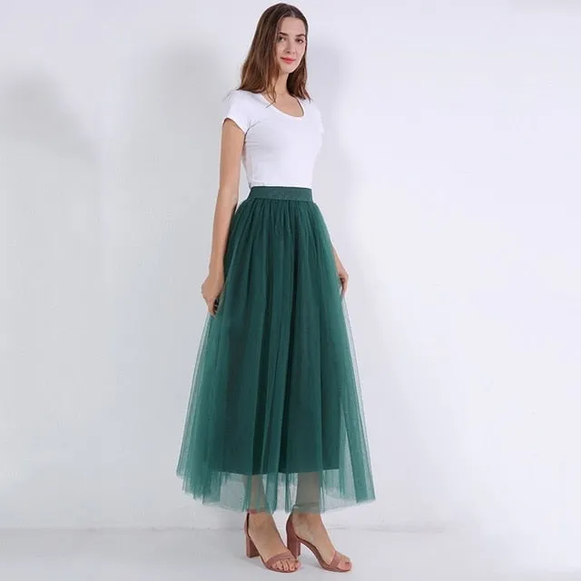 Voile Tulle Bouffant Puffy Long Tutu Skirts