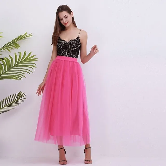 Voile Tulle Bouffant Puffy Long Tutu Skirts