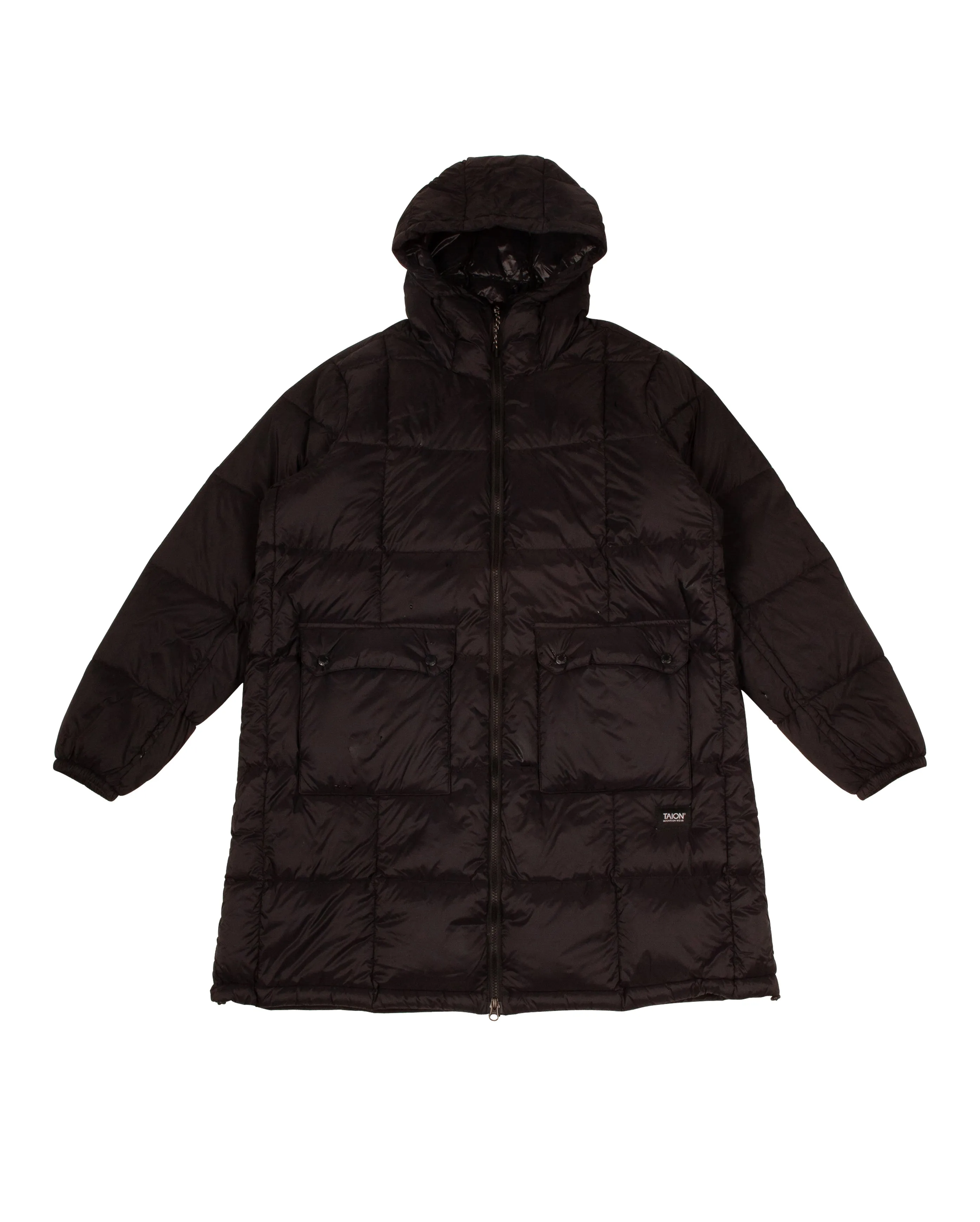 Volume Hood Down Coat Black