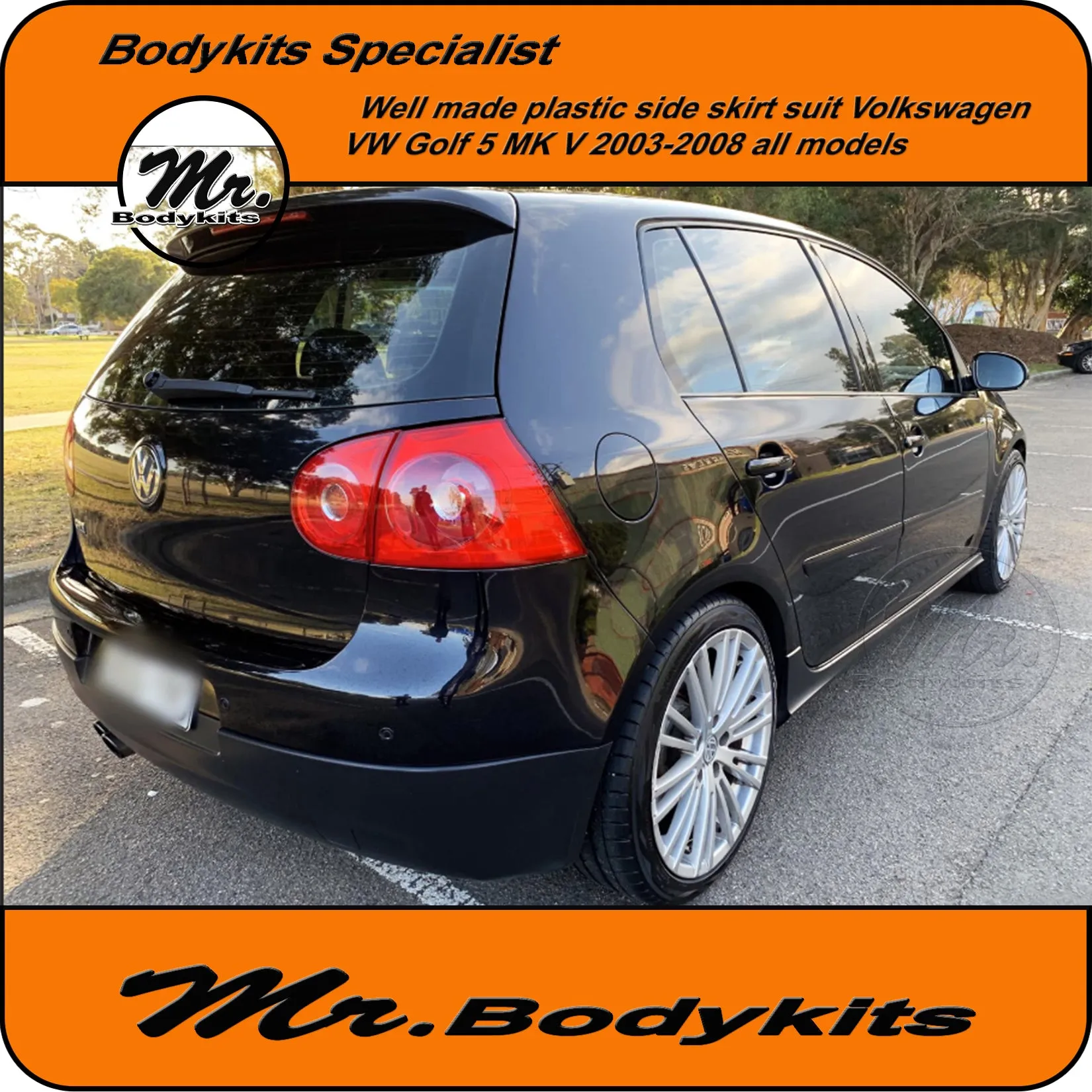 VW Golf MK5 GTi Style Side Skirts Suit Volkswagen Golf MK V 2003-2008 by Mr Bodykits