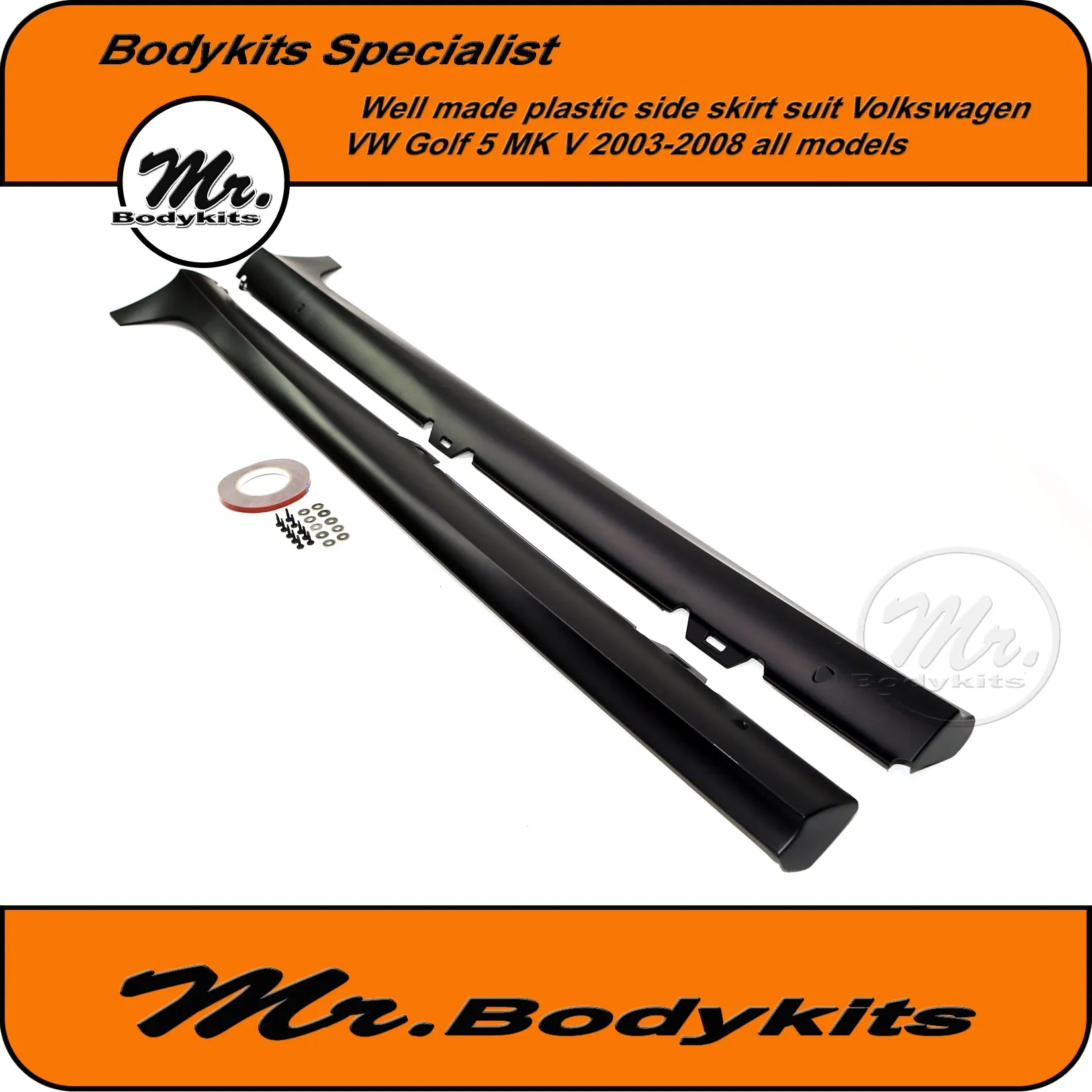 VW Golf MK5 GTi Style Side Skirts Suit Volkswagen Golf MK V 2003-2008 by Mr Bodykits