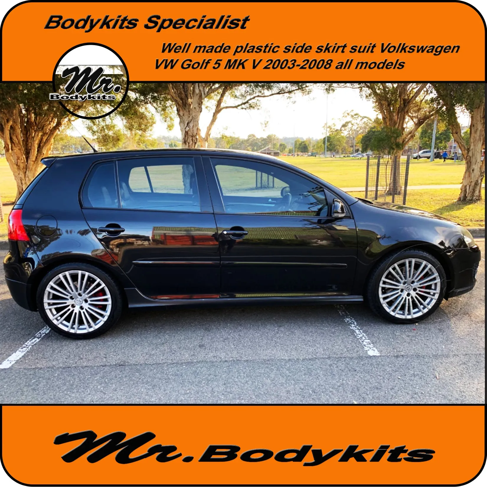 VW Golf MK5 GTi Style Side Skirts Suit Volkswagen Golf MK V 2003-2008 by Mr Bodykits