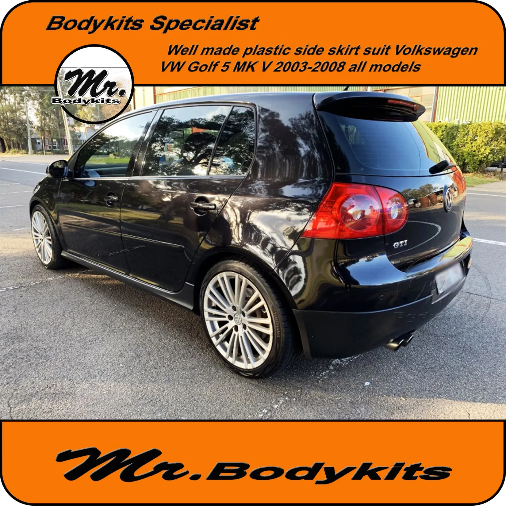 VW Golf MK5 GTi Style Side Skirts Suit Volkswagen Golf MK V 2003-2008 by Mr Bodykits