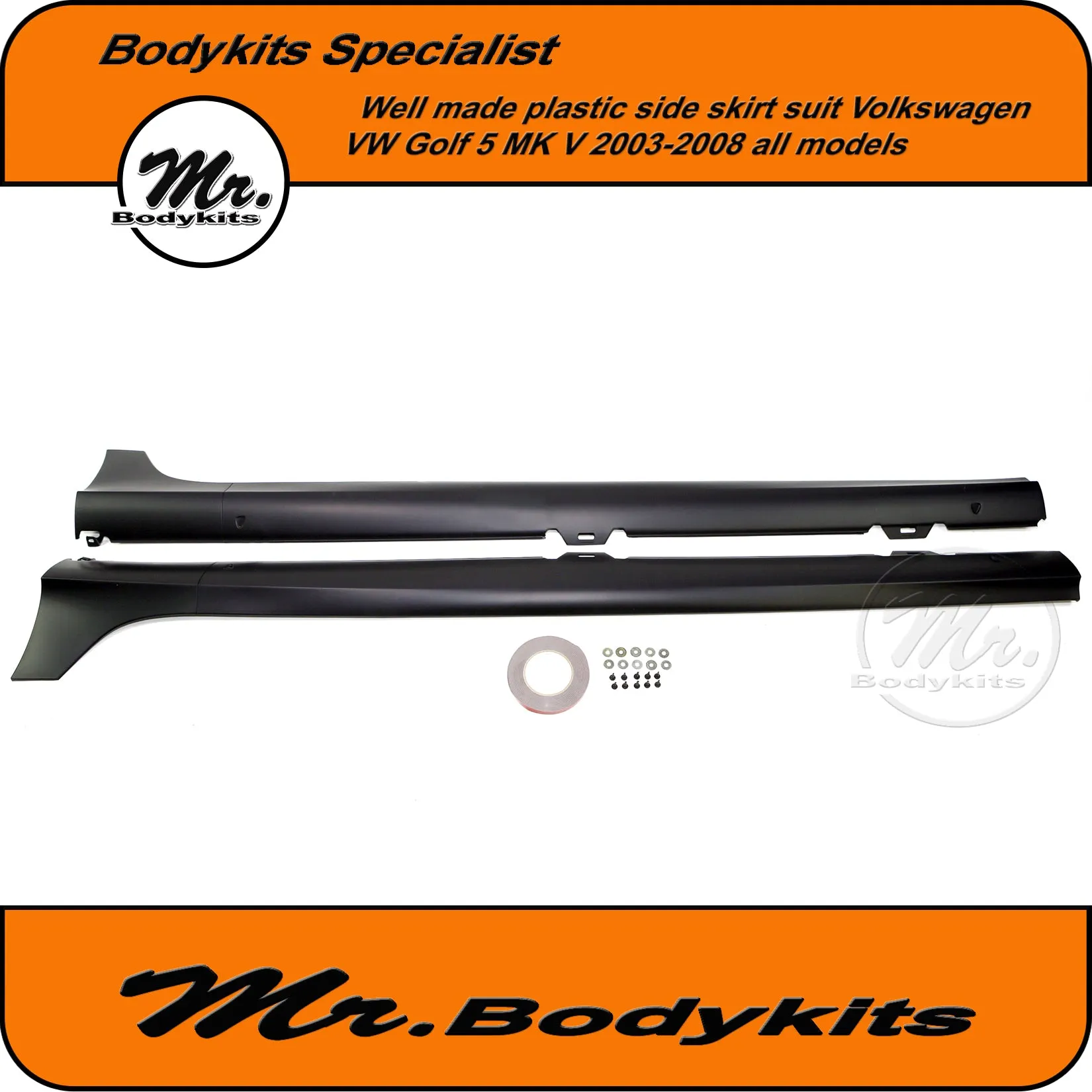VW Golf MK5 GTi Style Side Skirts Suit Volkswagen Golf MK V 2003-2008 by Mr Bodykits