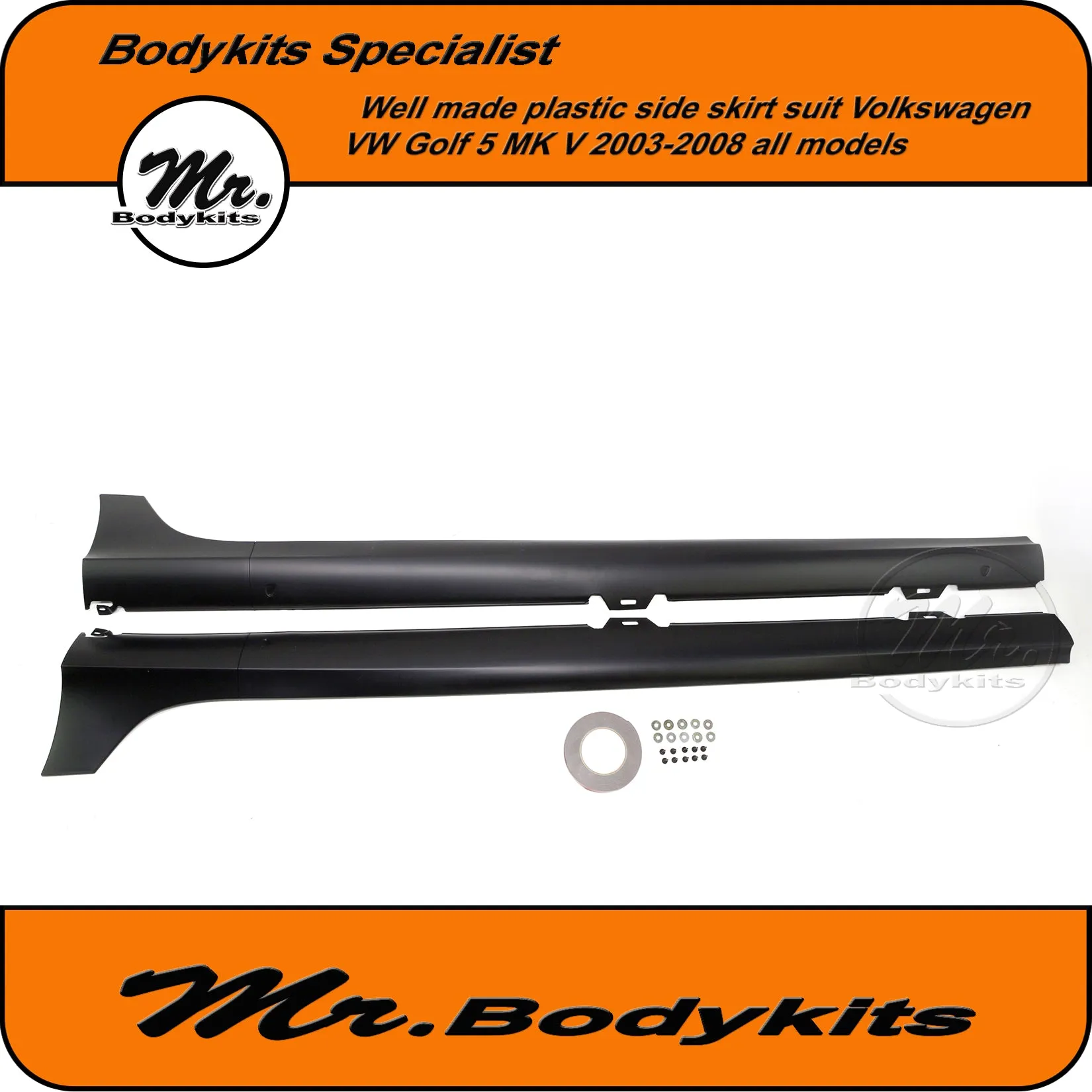 VW Golf MK5 GTi Style Side Skirts Suit Volkswagen Golf MK V 2003-2008 by Mr Bodykits