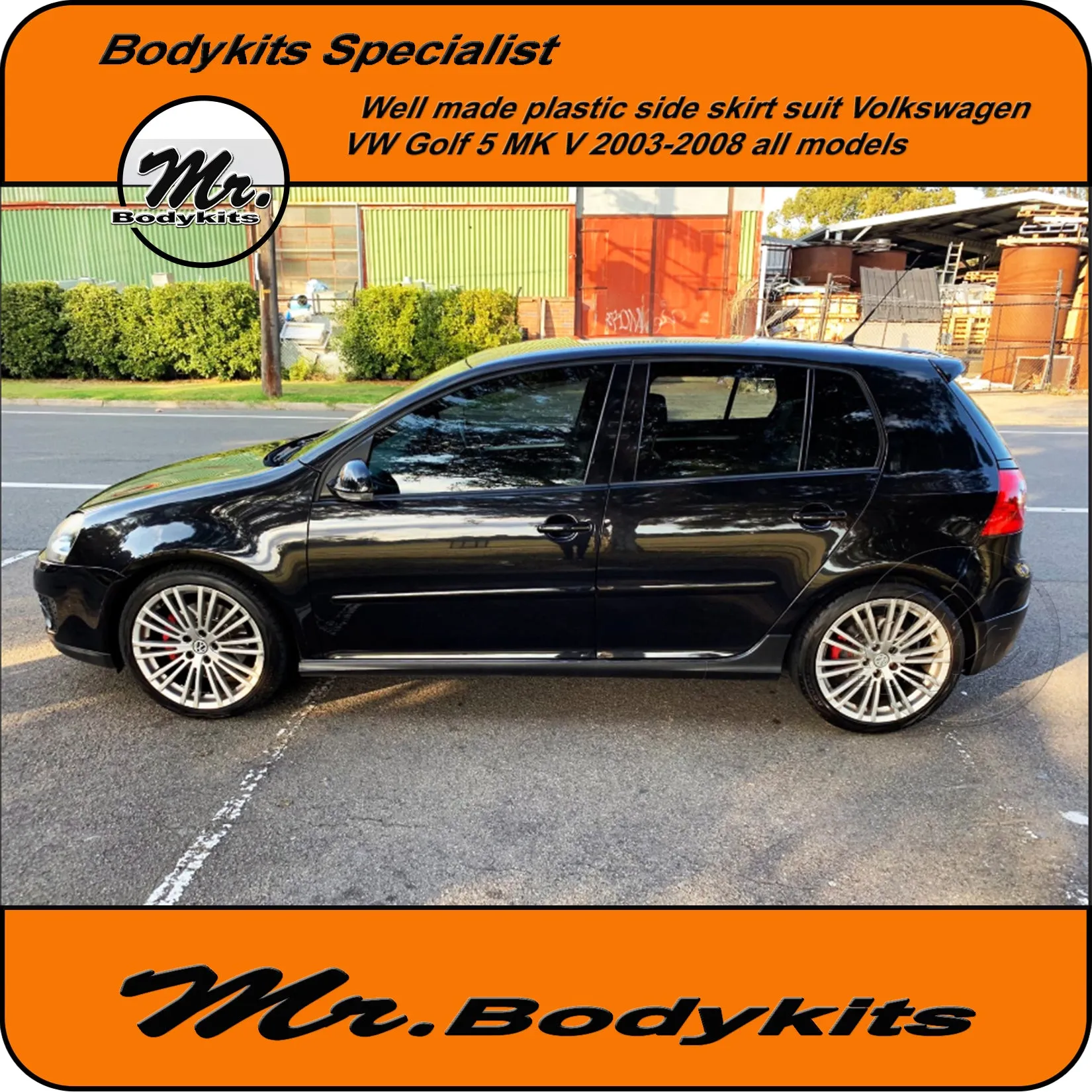 VW Golf MK5 GTi Style Side Skirts Suit Volkswagen Golf MK V 2003-2008 by Mr Bodykits
