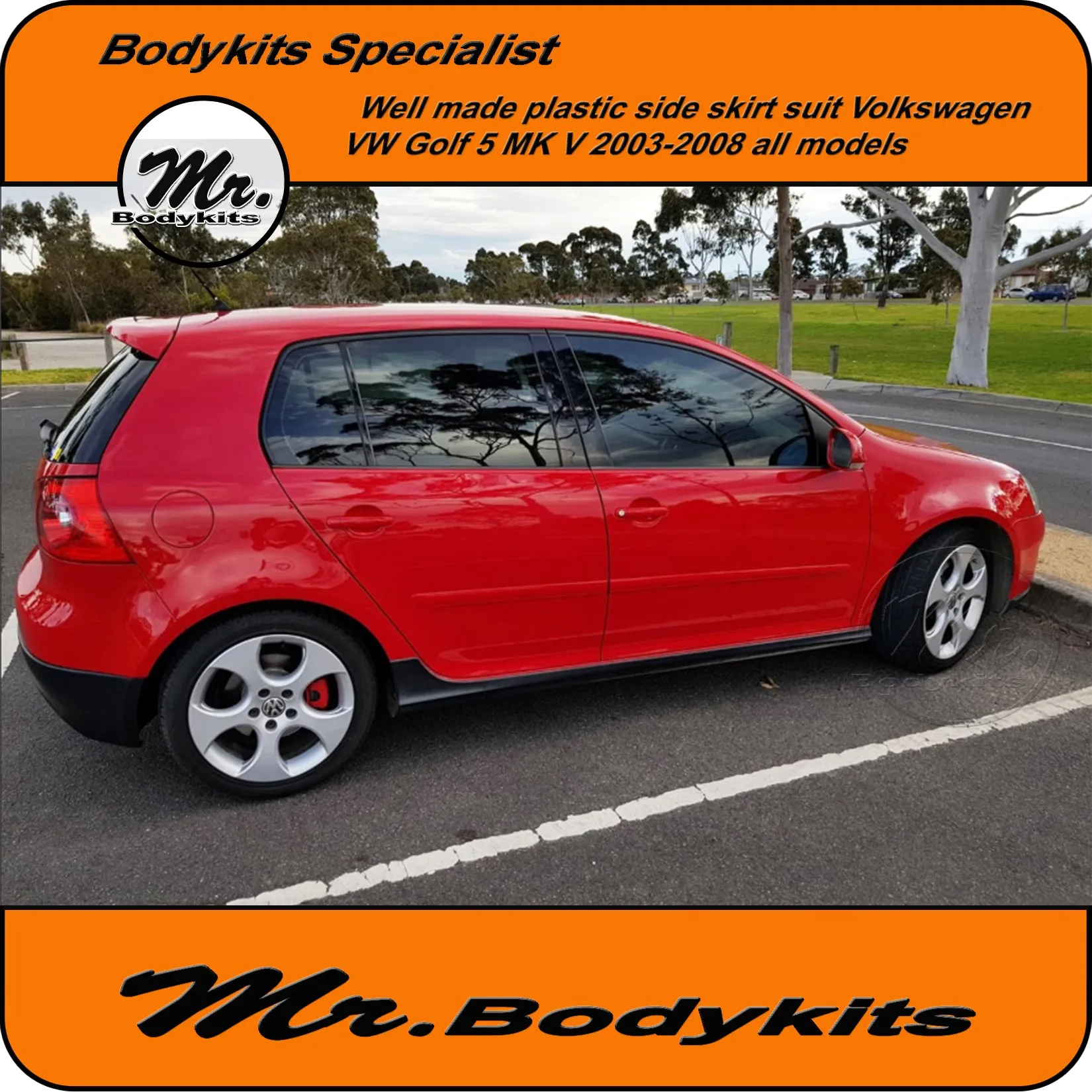 VW Golf MK5 GTi Style Side Skirts Suit Volkswagen Golf MK V 2003-2008 by Mr Bodykits