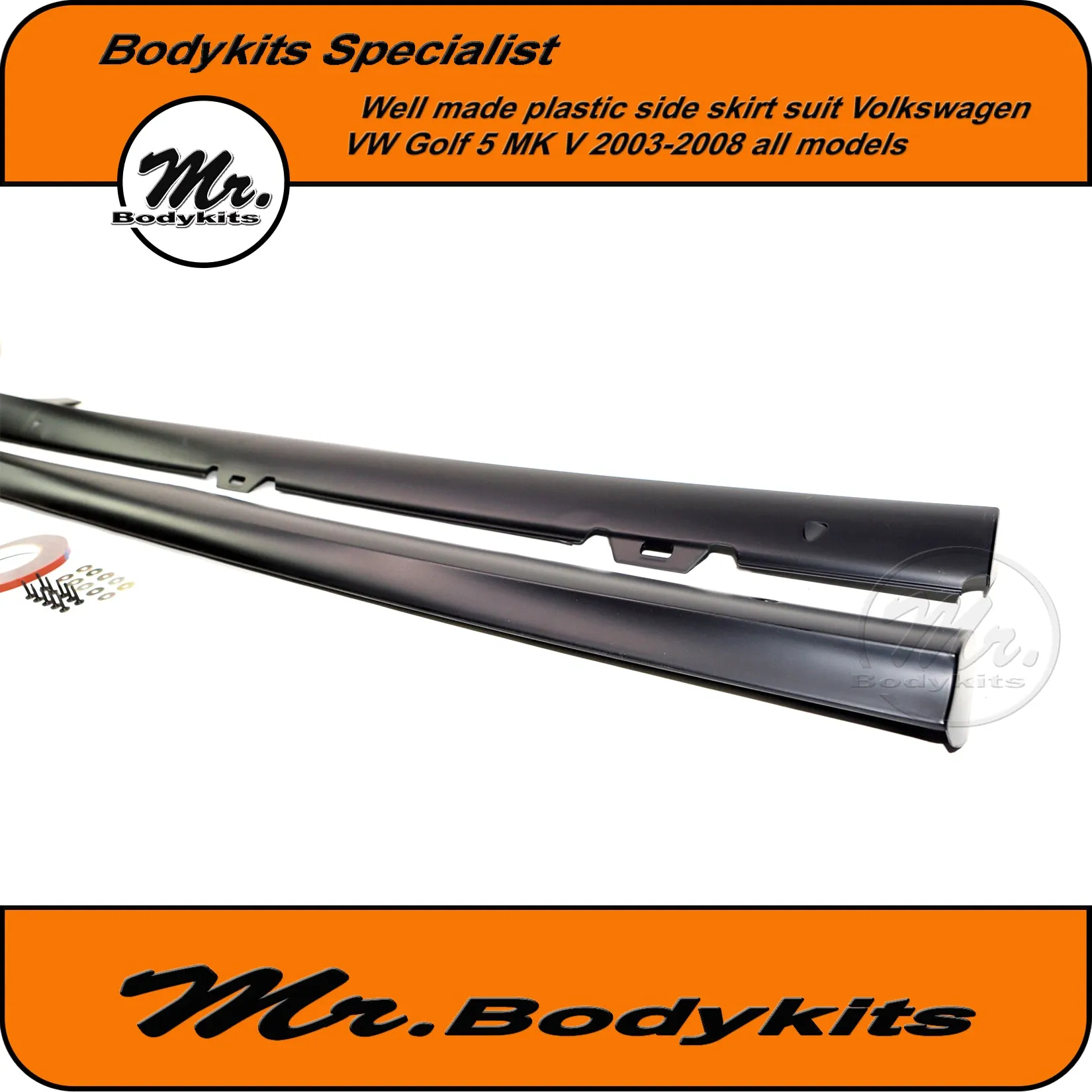 VW Golf MK5 GTi Style Side Skirts Suit Volkswagen Golf MK V 2003-2008 by Mr Bodykits