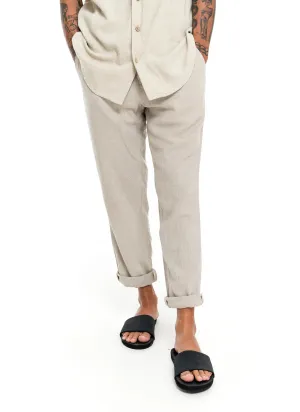 Waiheke Linen Pant by Lost In Nowhere - Sandy Beige