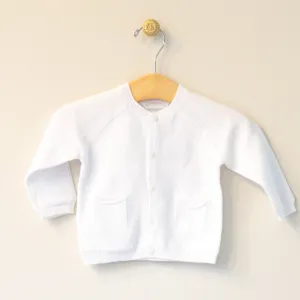 White Two Pocket Cardigan