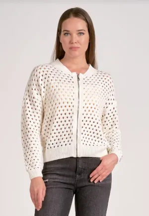 White Zip-up Cardigan