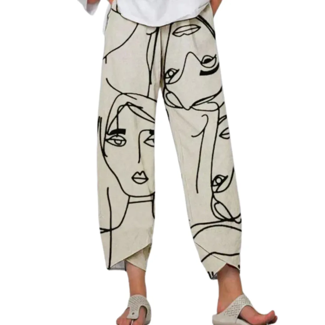Women's Graphic Cropped Pants | Low Rise