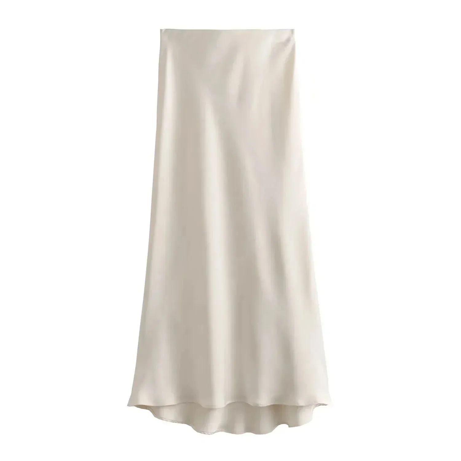 Women's Skirts Basic Satin Skirt High Waist Stylish Long Skirts Midi Chic And Elegan