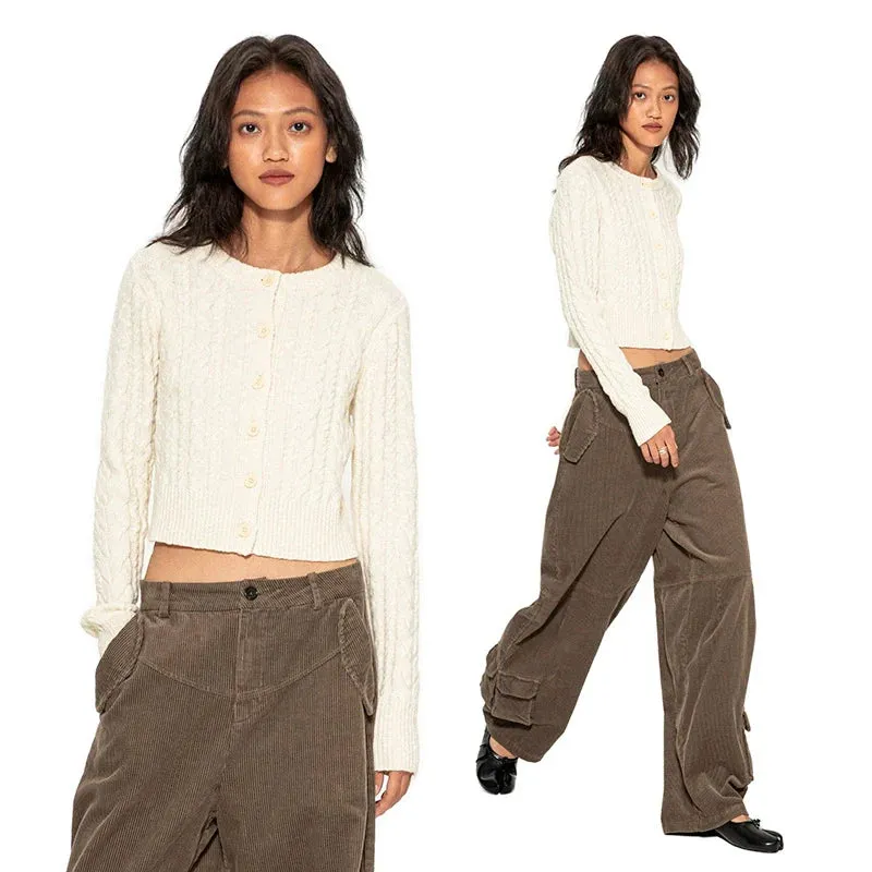 Wool Cable-Knit Cardigan