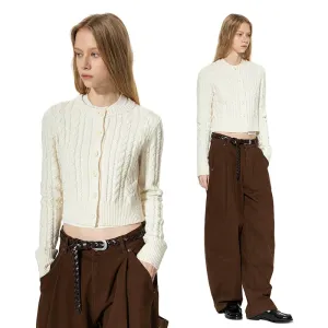 Wool Cable-Knit Cardigan