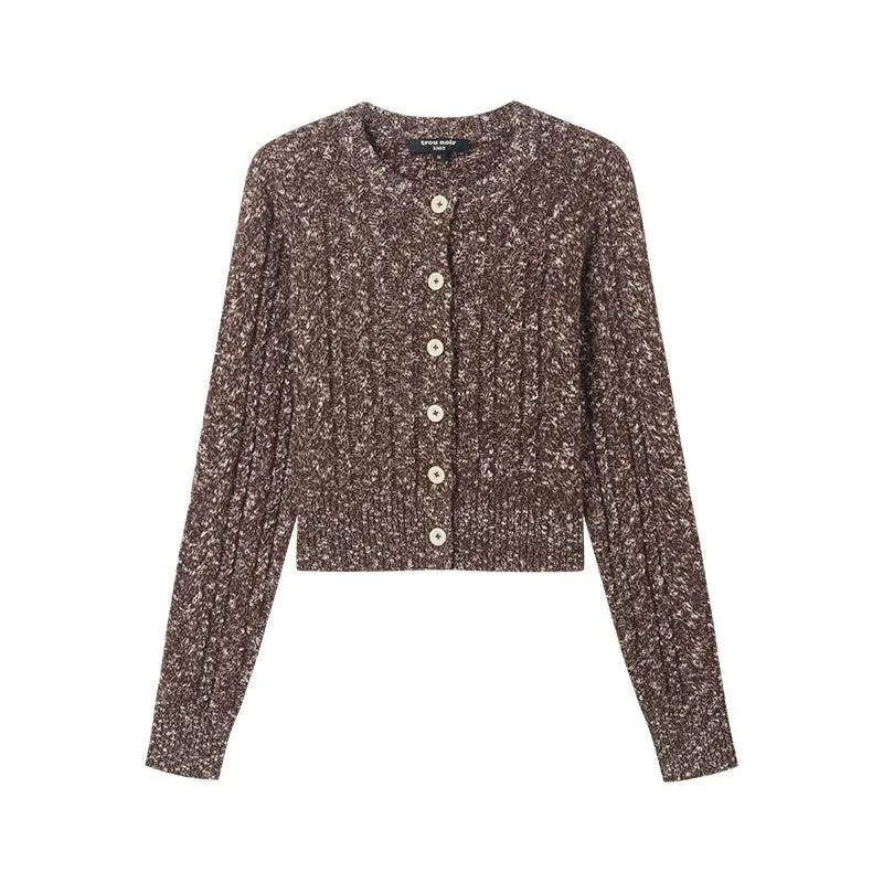 Wool Cable-Knit Cardigan