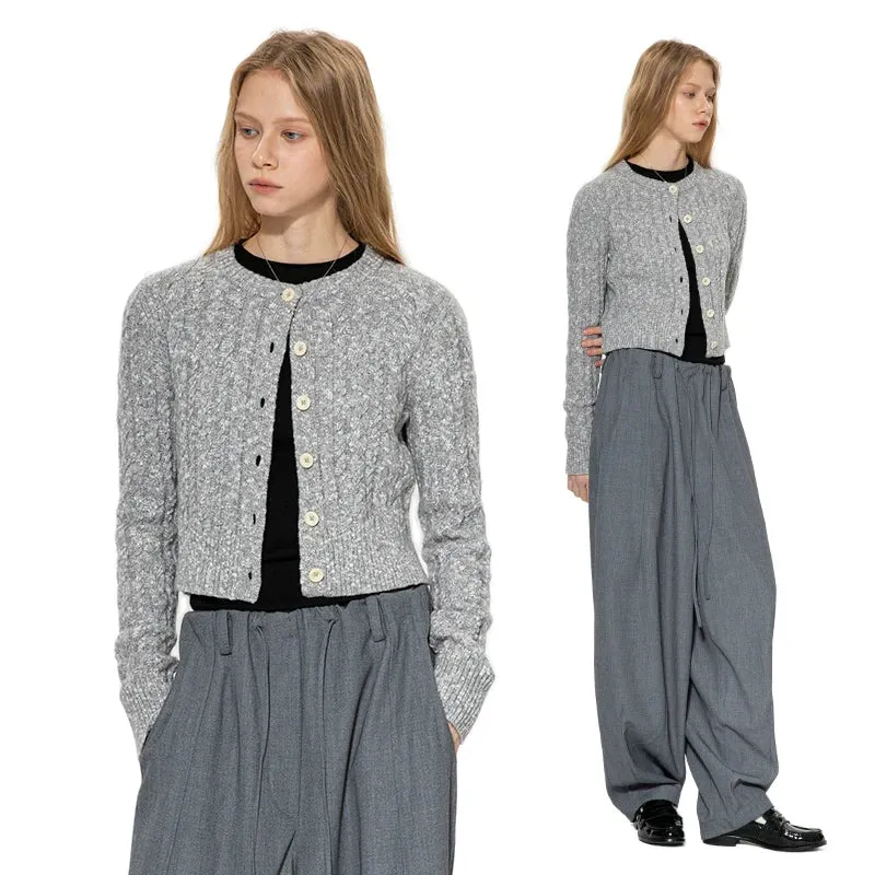Wool Cable-Knit Cardigan