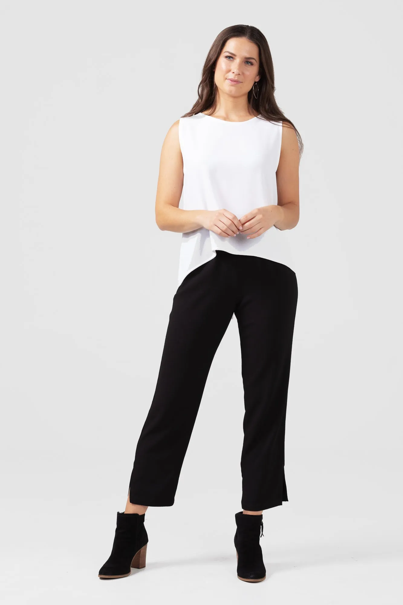 X Black Crepe Slim Leg Pant