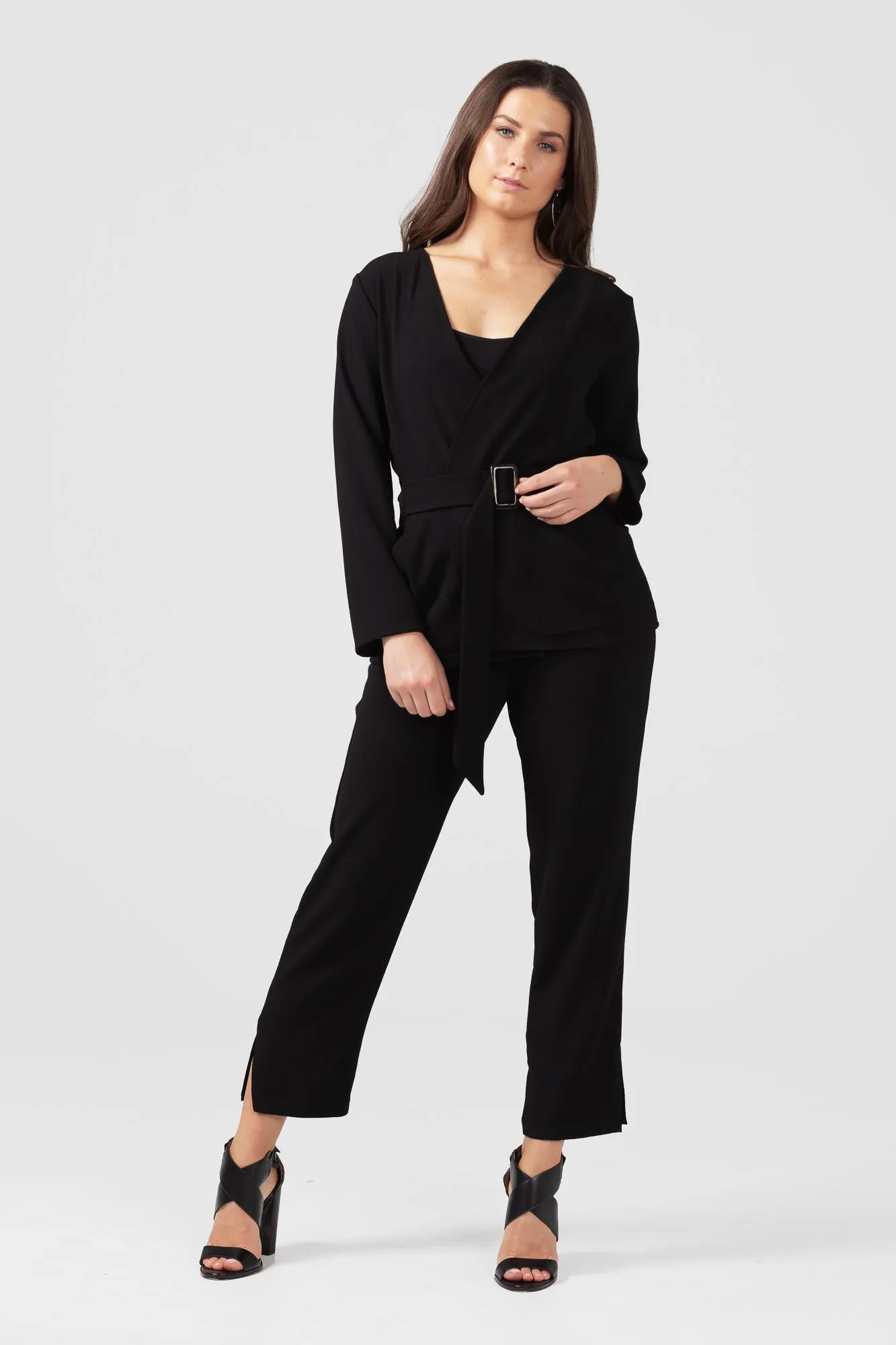X Black Crepe Slim Leg Pant