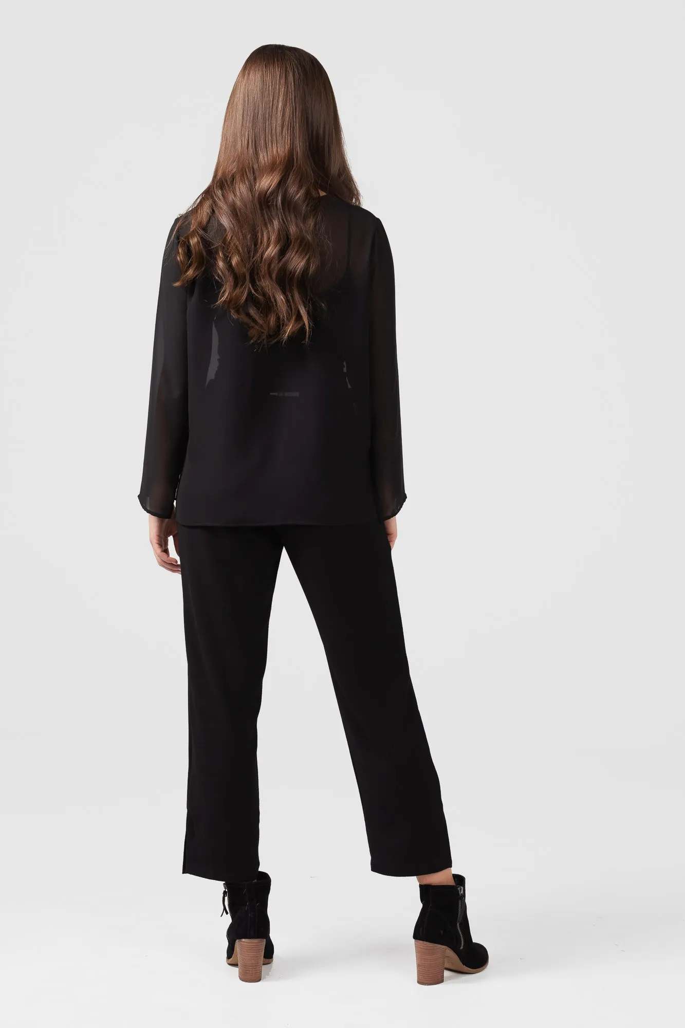 X Black Crepe Slim Leg Pant