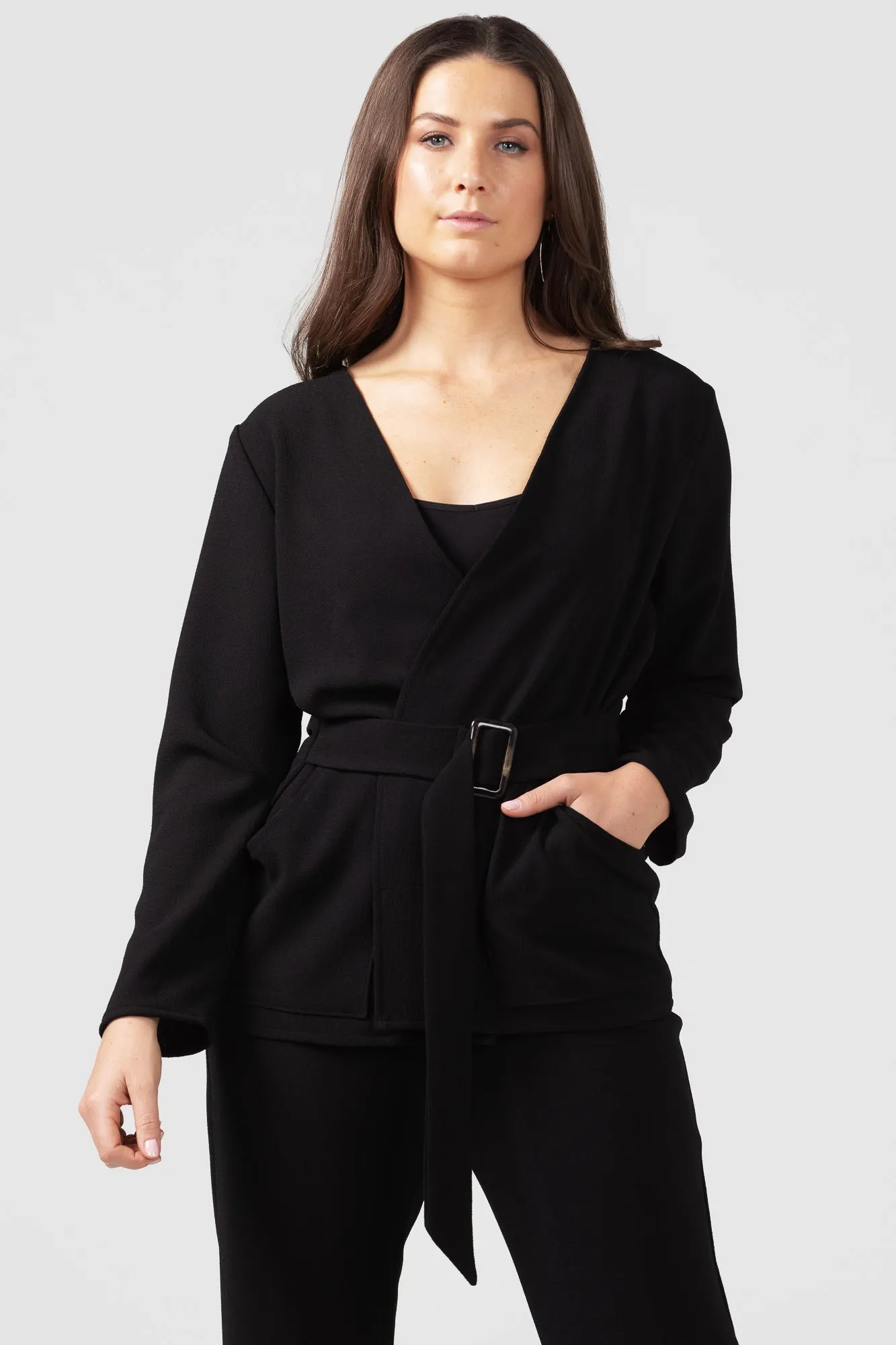 X Black Crepe Slim Leg Pant