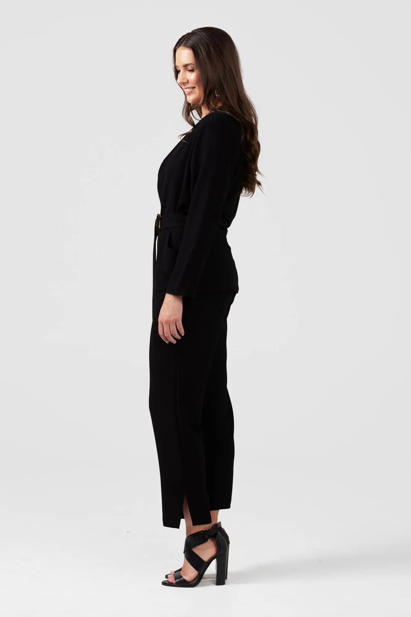 X Black Crepe Slim Leg Pant