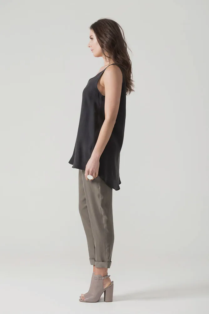 X Black Crepe Slim Leg Pant