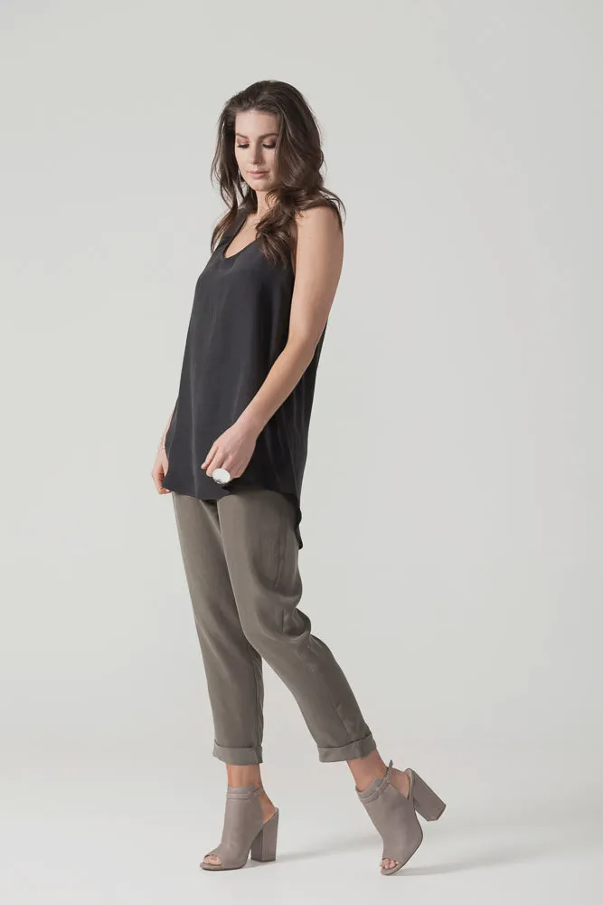 X Black Crepe Slim Leg Pant