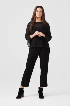 X Black Crepe Slim Leg Pant
