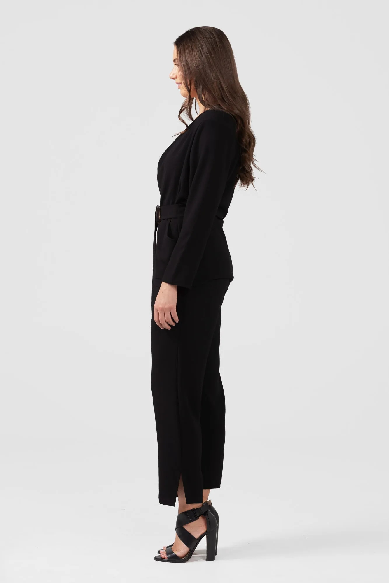 X Black Crepe Slim Leg Pant