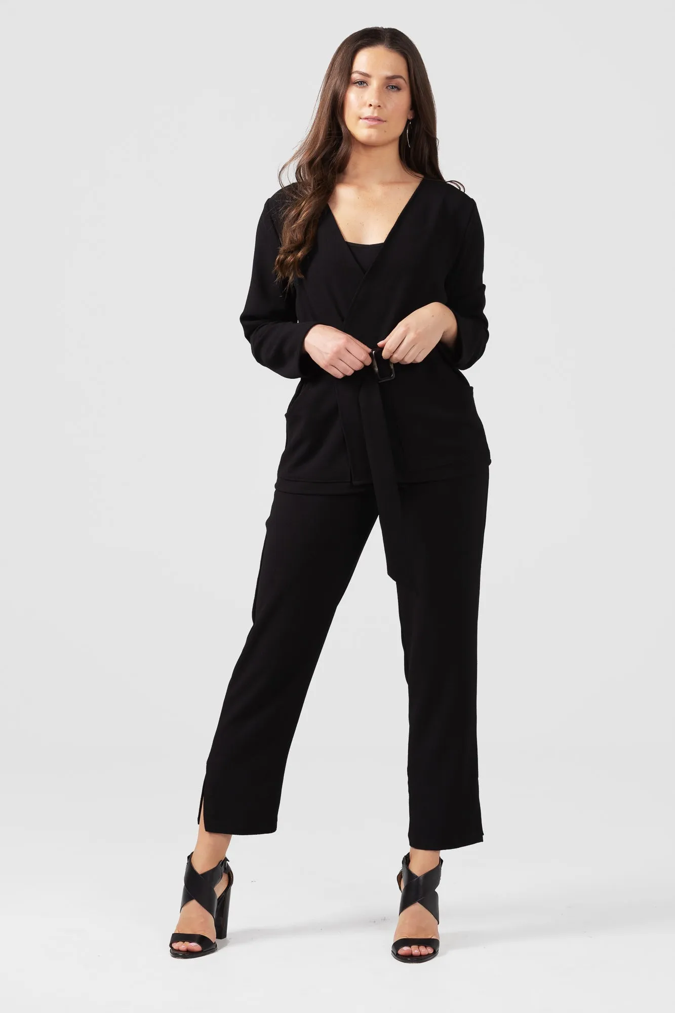 X Black Crepe Slim Leg Pant