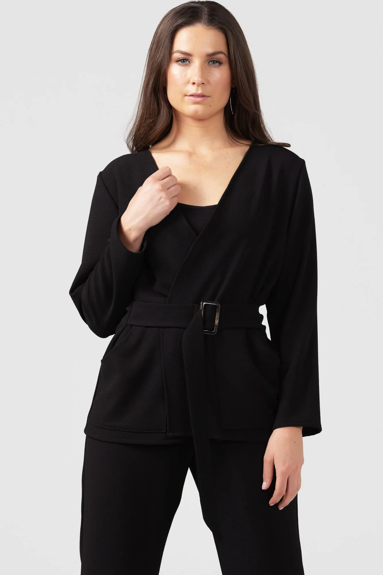 X Black Crepe Slim Leg Pant