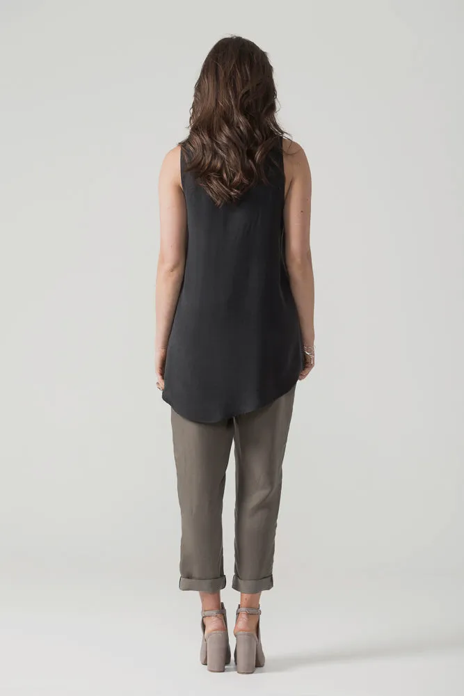 X Black Crepe Slim Leg Pant