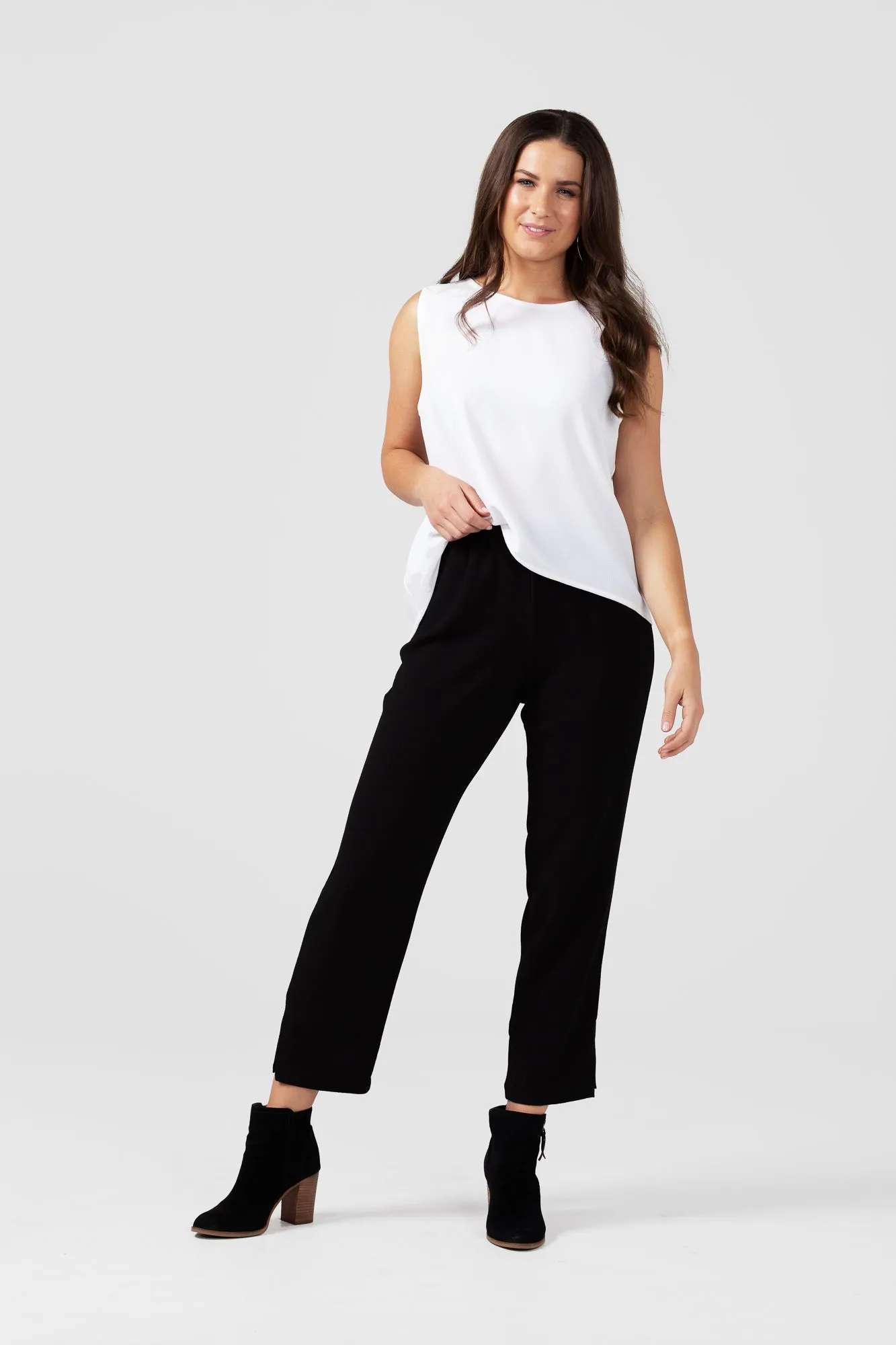 X Black Crepe Slim Leg Pant