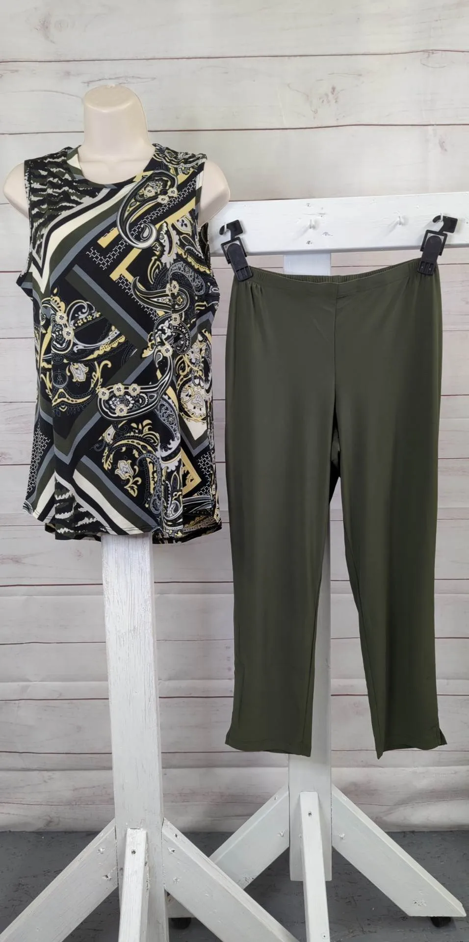 XSM OLIVE A518208 Attitudes by Renee TALL Como Jersey 3Pc Wardrobe Warrior Set