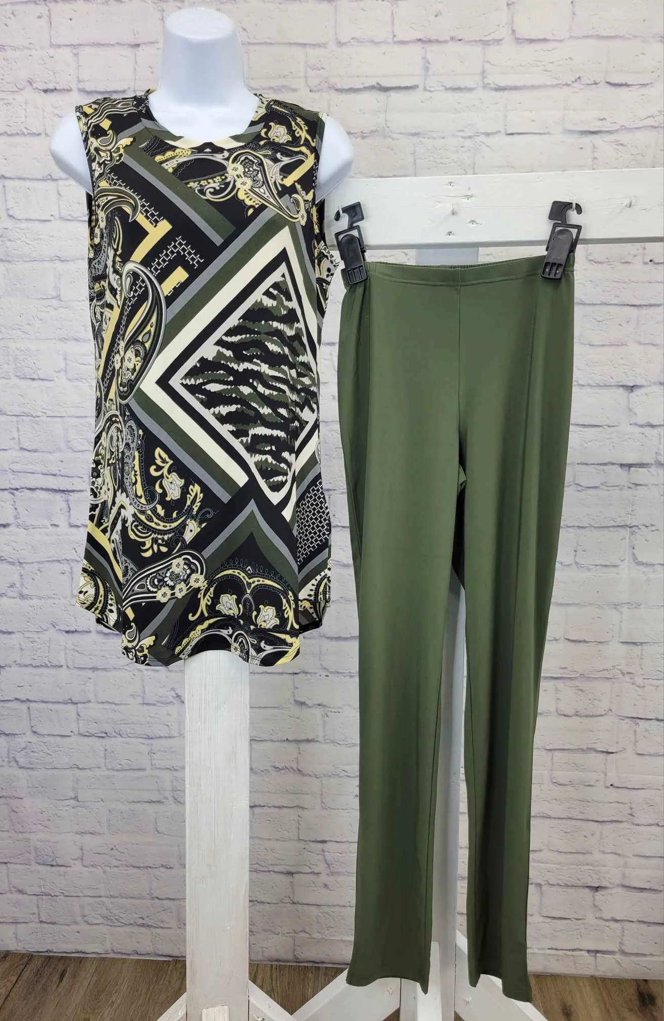 XSM OLIVE A518208 Attitudes by Renee TALL Como Jersey 3Pc Wardrobe Warrior Set