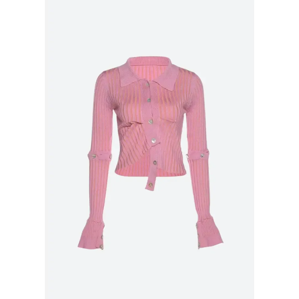 Y2K Detachable Sleeves Crop Cardigan in Corduroy Fabric
