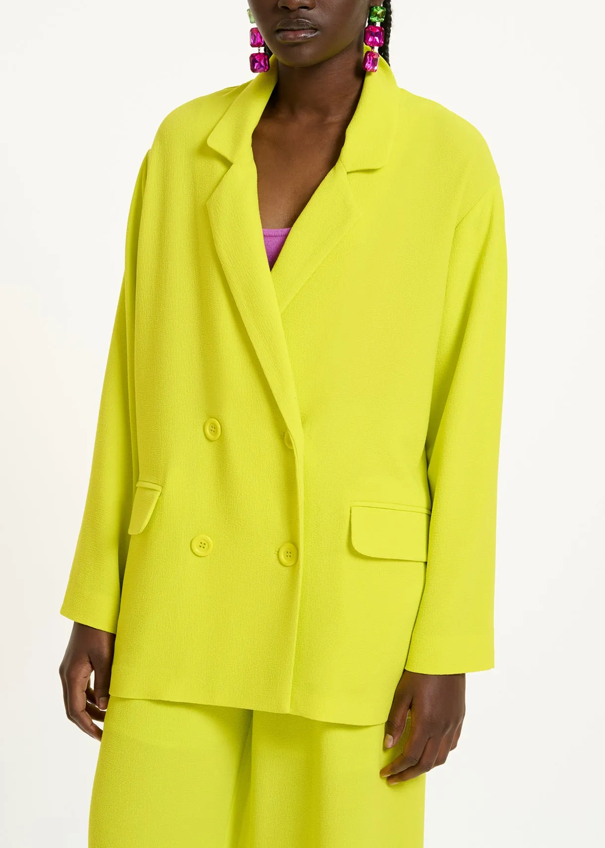 Yellow double-breasted blazer