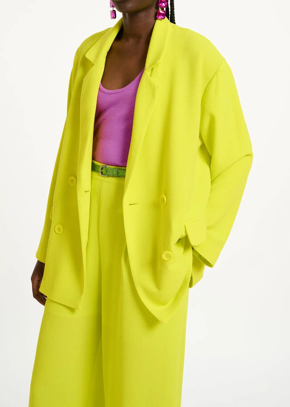 Yellow double-breasted blazer