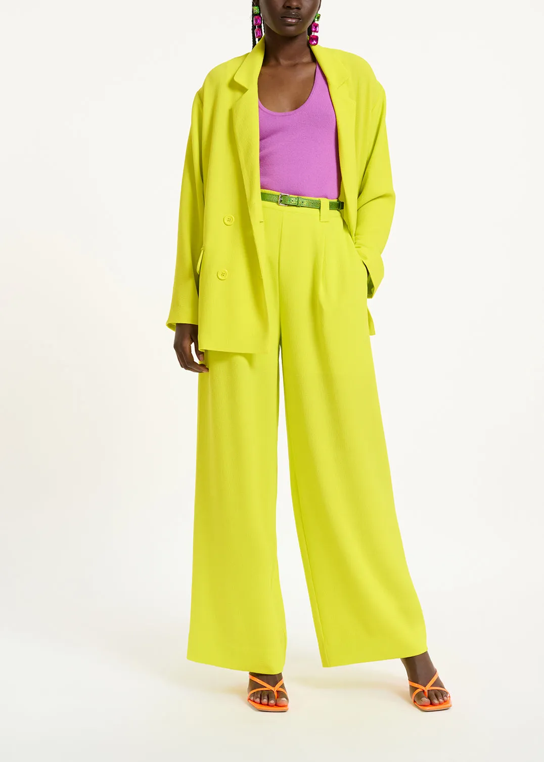 Yellow double-breasted blazer